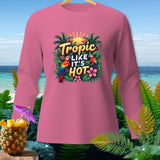 Pink long-sleeve shirt with 