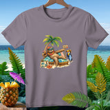 Sloth and toucan on beach chairs with a 