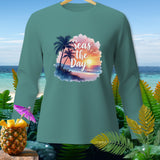 Teal long-sleeve shirt with 