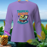 Purple long-sleeve shirt with 