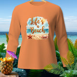 Orange long-sleeve shirt with 
