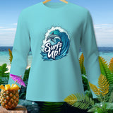 Light blue long-sleeve shirt with dolphin and 