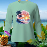 Mint green long-sleeve shirt with 