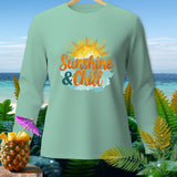 Light green long-sleeve shirt with 