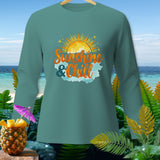 Teal long-sleeve shirt with 