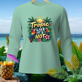 Light green long-sleeve shirt with 