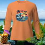 Orange long-sleeve shirt with 