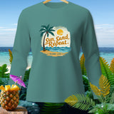 Teal long-sleeve shirt with 