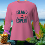 Pink long-sleeve shirt with 