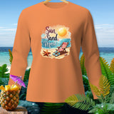 Orange long-sleeve shirt with 