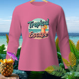 Pink long-sleeve shirt with 