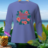 Purple long-sleeve shirt with 