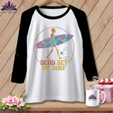 Raglan shirt with skeleton, ghost, and 