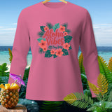 Pink long-sleeve shirt with 