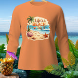 Orange long-sleeve shirt with 