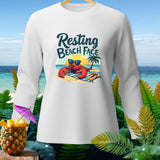 White long-sleeve shirt with cartoon lobster and 