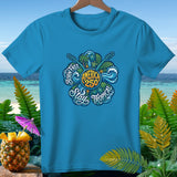 Blue t-shirt with circular 