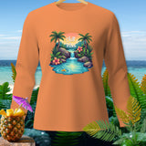 Orange long-sleeve shirt with 