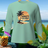 Light teal long-sleeve shirt with 