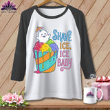 T-shirt with ghost and shaved ice graphic, reading 