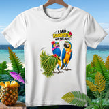 T-shirt with two parrots, 