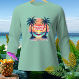 Light green long-sleeve shirt with 