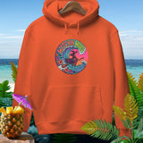Orange hoodie with 