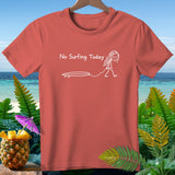 Coral t-shirt with white text 