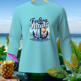 Light blue long-sleeved shirt with 