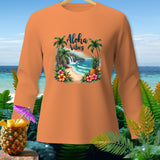 Orange long-sleeve shirt with 
