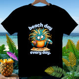 Black t-shirt with cartoon bird saying 