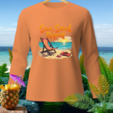 Orange long-sleeve shirt with 