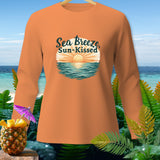 Orange long-sleeve shirt with 