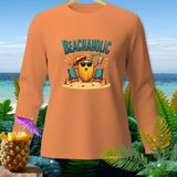 Orange long-sleeve shirt with 