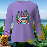 Purple long-sleeve shirt with 