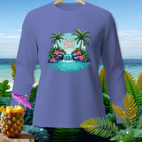 Purple long-sleeve shirt with 