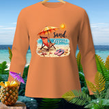 Orange long-sleeve shirt with 