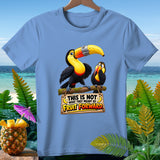 Toucan graphic with text 