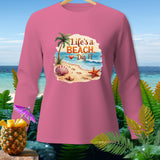 Pink long-sleeve shirt with 