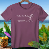 Maroon t-shirt with white text 