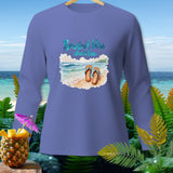 Purple long-sleeve shirt with 