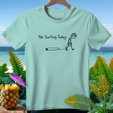 Light blue t-shirt with black text 