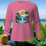 Pink long-sleeve shirt with 