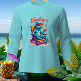 Light blue long-sleeve shirt with 