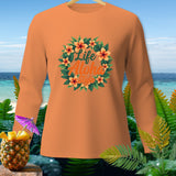 Orange long-sleeve shirt with 
