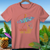 T-shirt with skeleton surfer and ghost design, 
