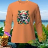 Orange long-sleeve shirt with 