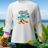White long-sleeve shirt with 