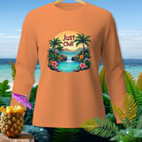 Orange long-sleeve shirt with 