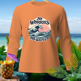 Orange long-sleeve shirt with 